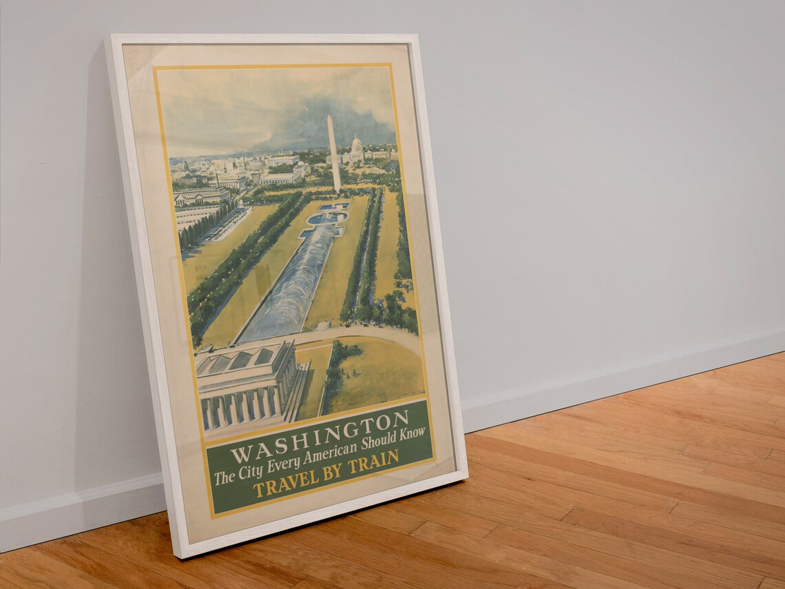 Washington DC By Train Vintage Travel Poster, Classic - Image 4