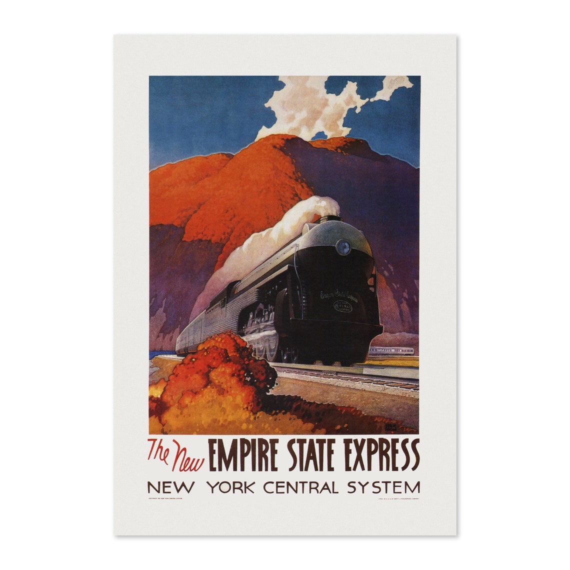 The New Empire State Express New York Central Streamlined Poster