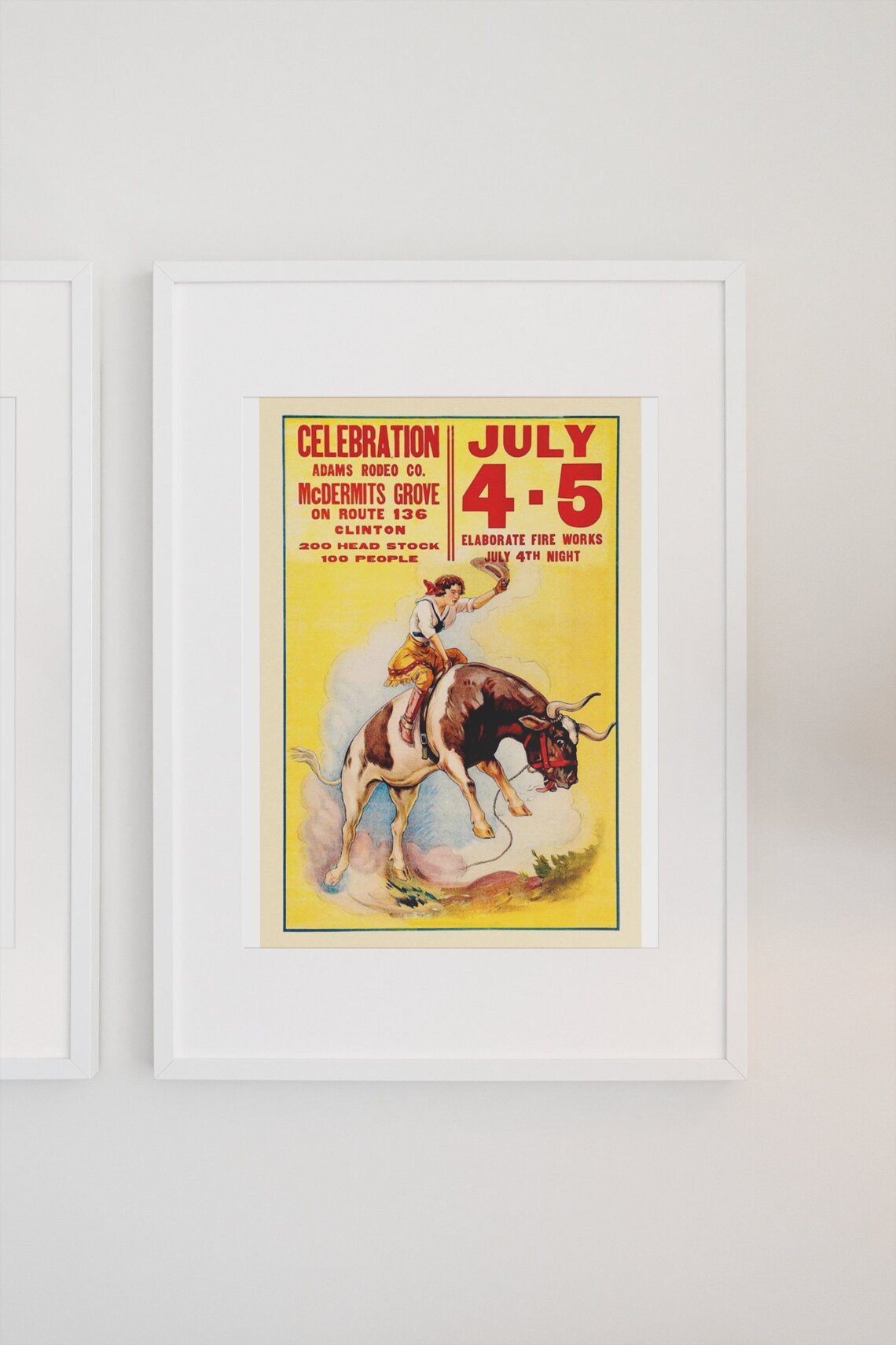 Cowgirl 1930s Western Rodeo Celebration Vintage Poster - Image 3