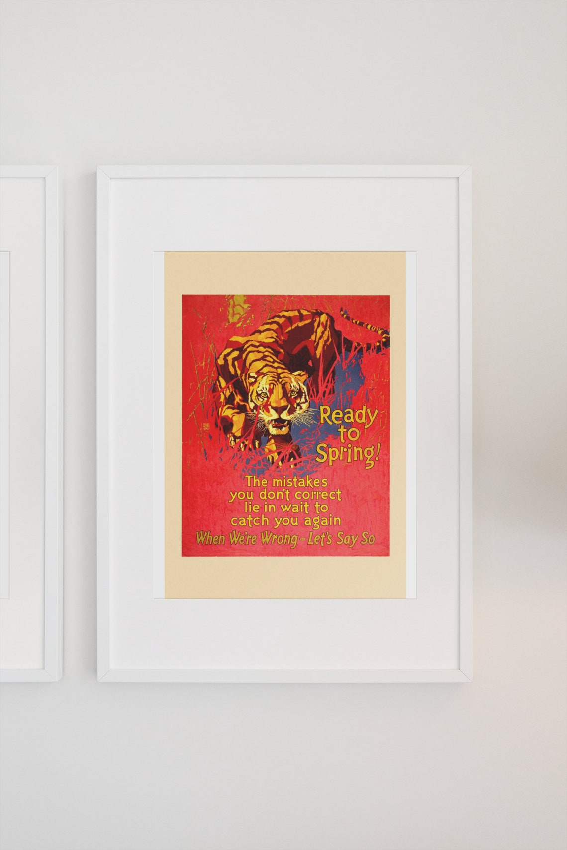 Ready To Spring Tiger Motivational Work Incentive Vintage Poster - Image 3