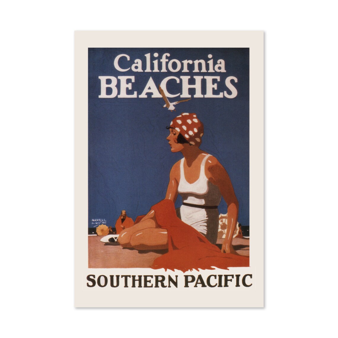1920s California Beaches Vintage Travel Poster Art Print