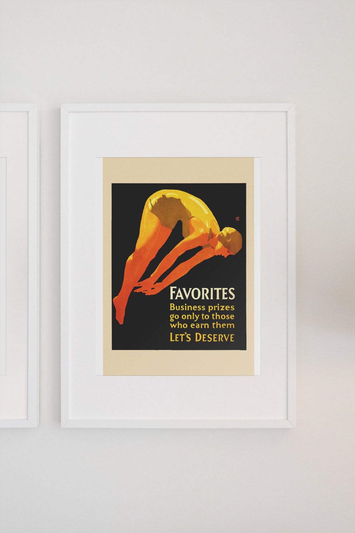 Favorites Lets Deserve Diver 1920s Vintage Motivational Poster - Image 3