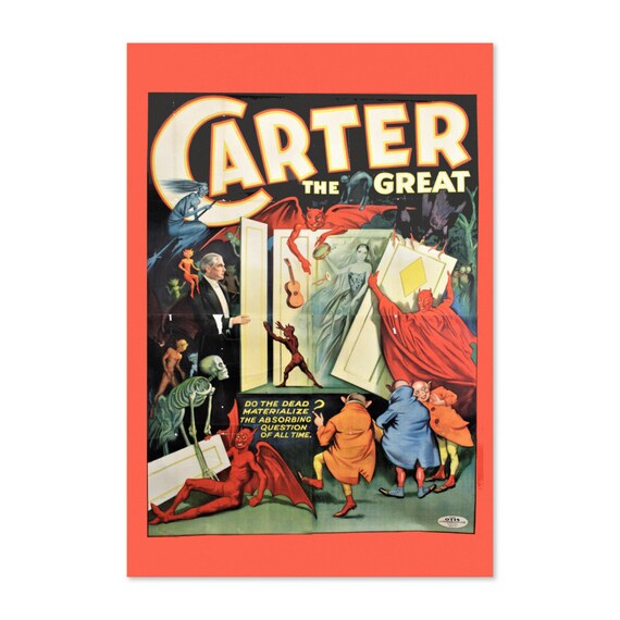 1920s Carter The Great Vintage Occult Magic Show Poster Classic Magic Art Print For Gifts And Wall Art Dcor