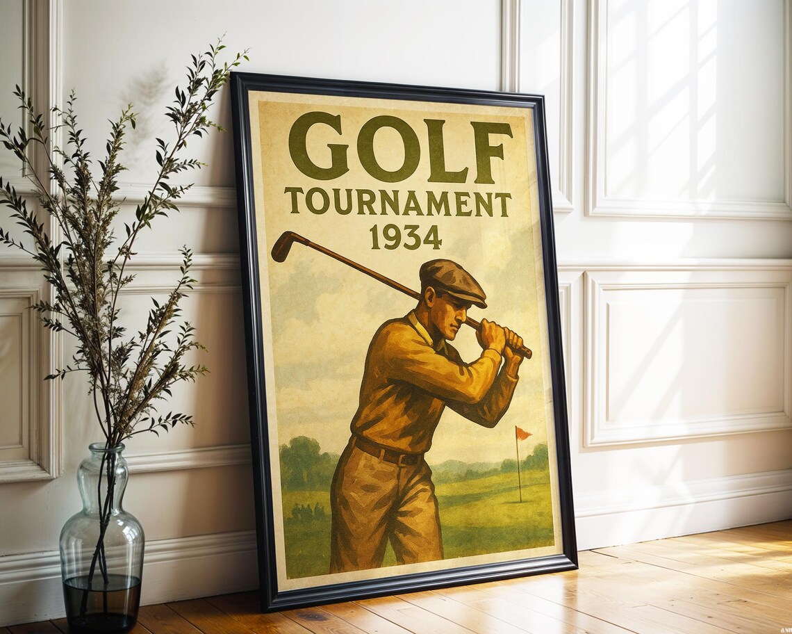 1934 Golf Tournament Retro Sports Art Print