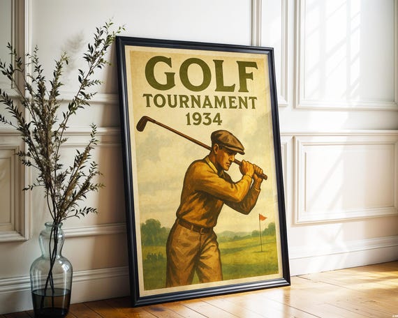 1934 Golf Tournament Retro Sports Art Print