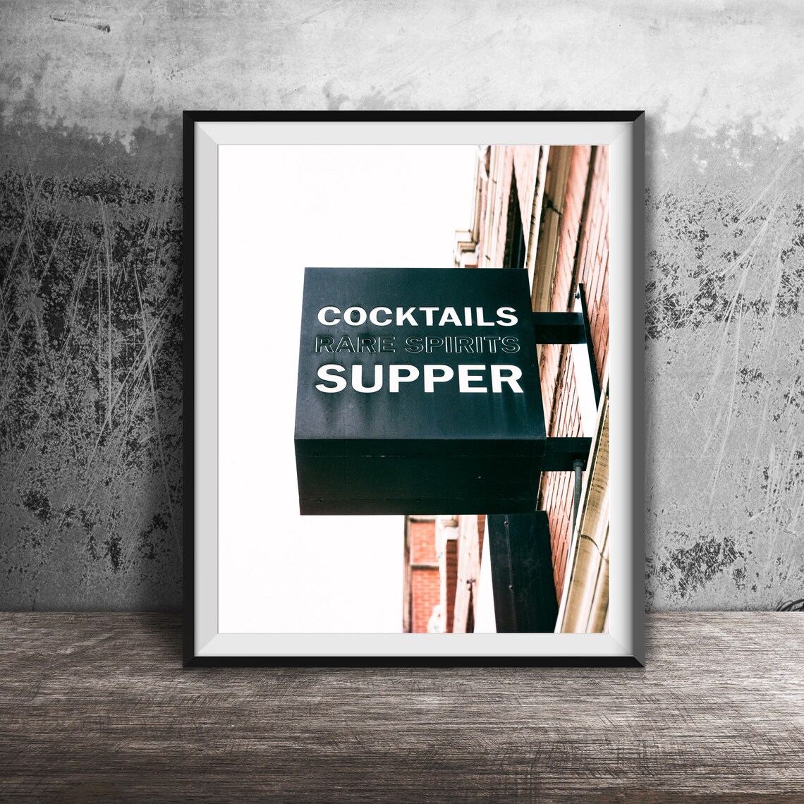 Cocktails Rare Spirits Supper Chicago Bar Sign Photography Poster