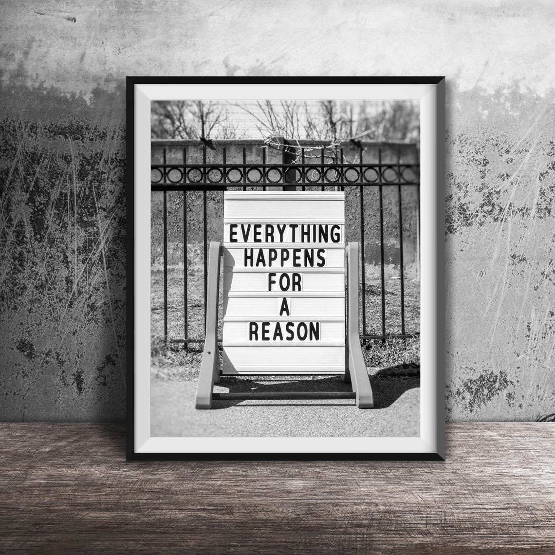 Everything Happens For A Reason Sidewalk Marquee Inspirational Poster - Image 2
