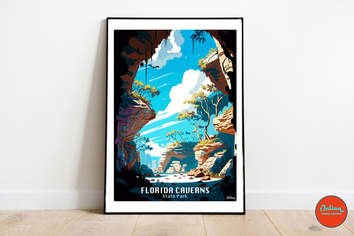 Florida Caverns State Park Cavern Opening Nature Travel Poster