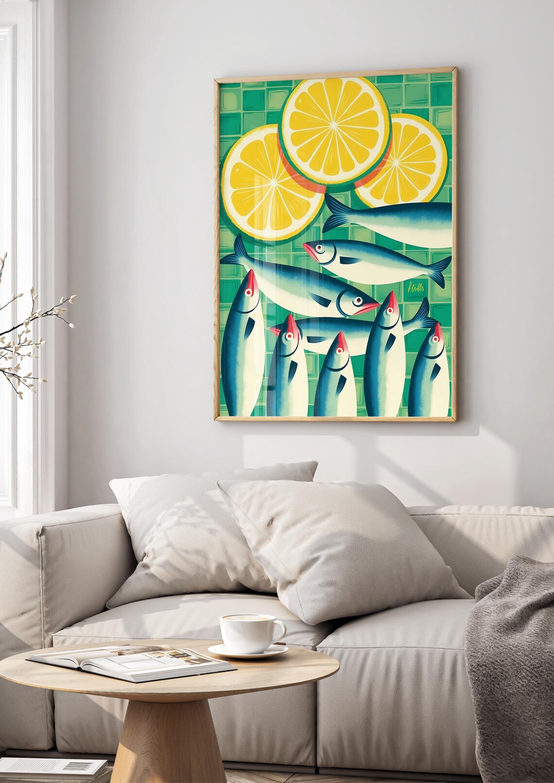 Sardines Minimalist Poster, Retro Design - Image 2