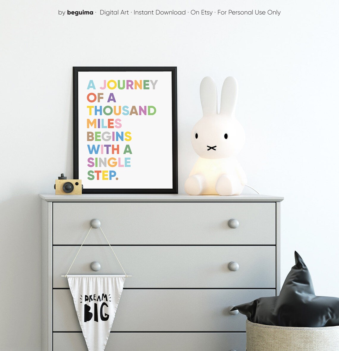 A Journey of a Thousand Miles Quote Art Print - Image 2