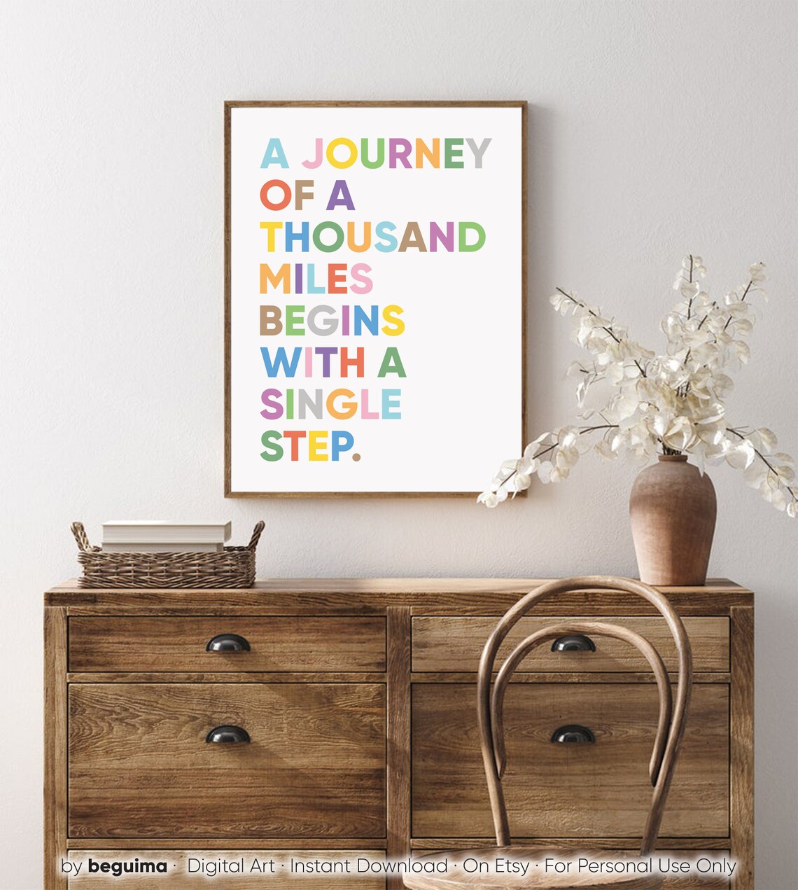 A Journey of a Thousand Miles Quote Art Print - Image 4