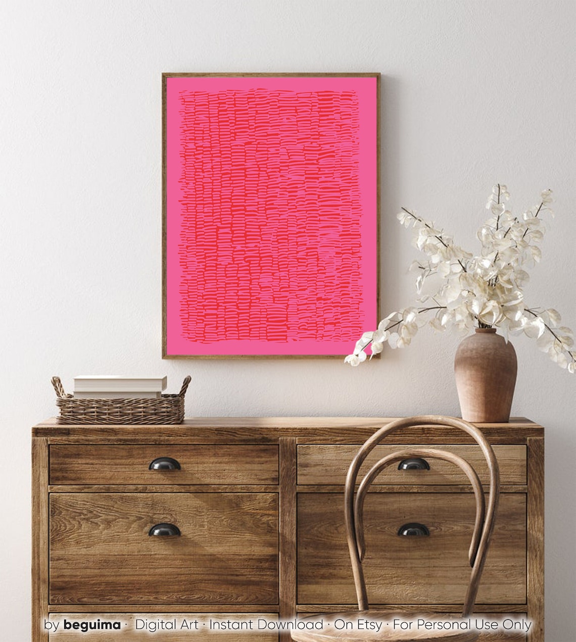 Pink Abstract Art Print, Modern Living Room Decor - Image 4