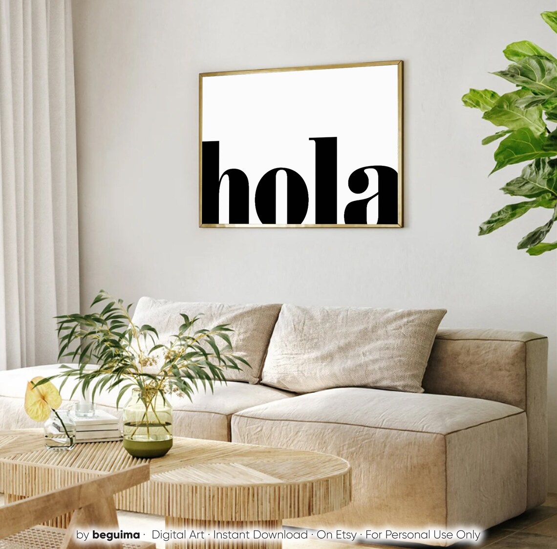 Hola Hello Sign, Welcome Office Art Print - Image 2