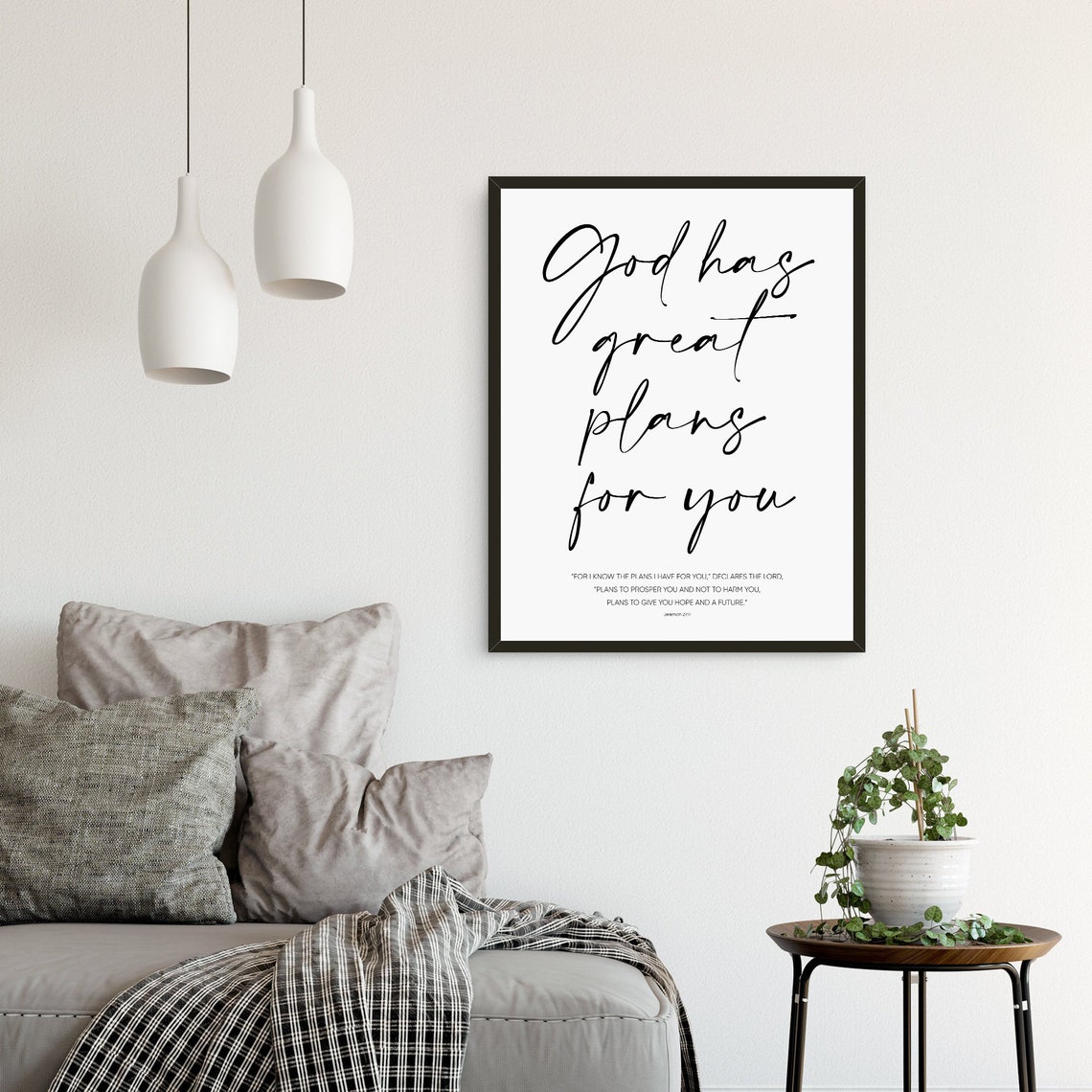 Bible Verse Prints Christian Scriptures Wall Art Jeremiah 2911 For I Know The Plans I Have For You Posters Sign Catholic - Image 2