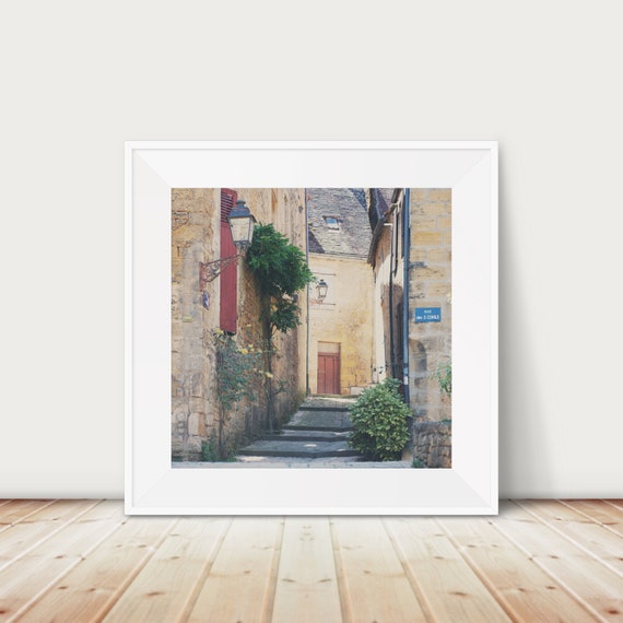 Sarlat France Photograph, Dordogne Red Door Travel Poster