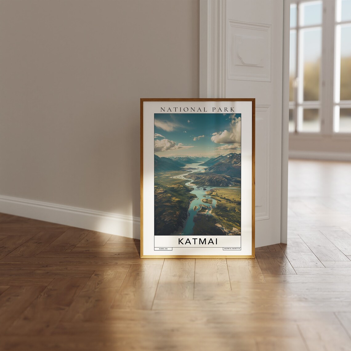 Katmai National Park Alaska Winding River Valley View Travel Poster - Image 3