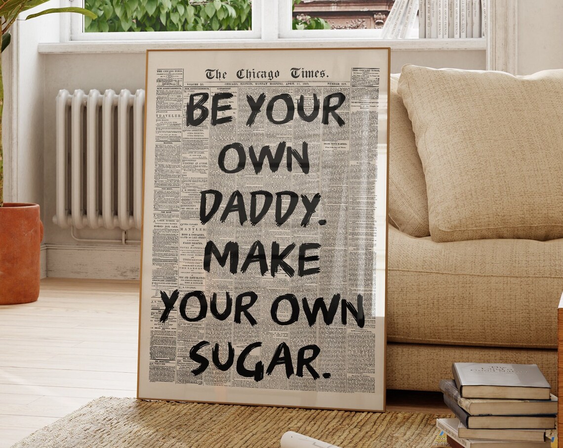 Be Your Own Daddy Newspaper Poster, Vintage Trend - Image 3