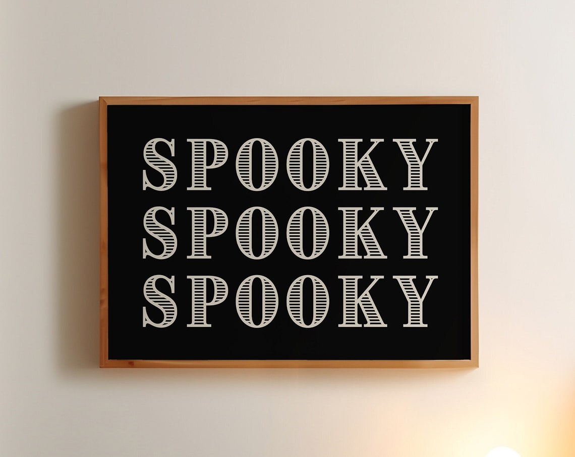 Bold Spooky Typography Halloween Horizontal Statement Wall Art - Image 2