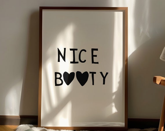 Minimalist Heart Bathroom Quote Poster, Funny Decor