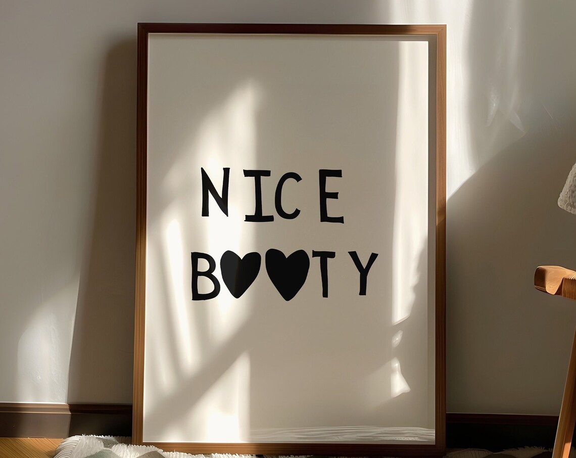 Minimalist Heart Bathroom Quote Poster, Funny Decor