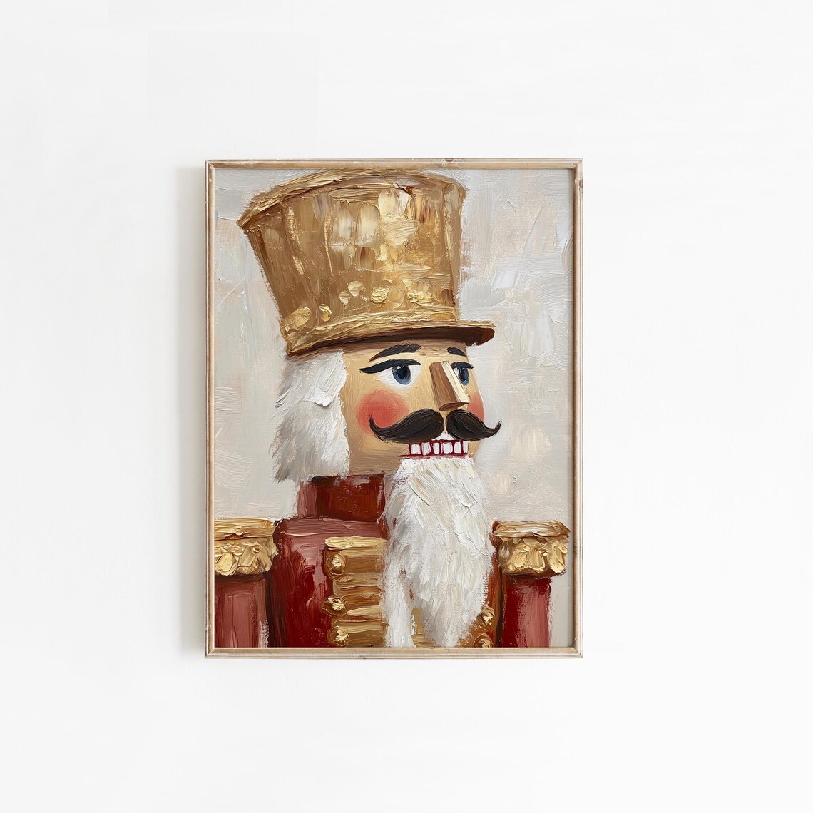 Nutcracker Soldier Face Vintage Christmas Oil Painting Poster - Image 4