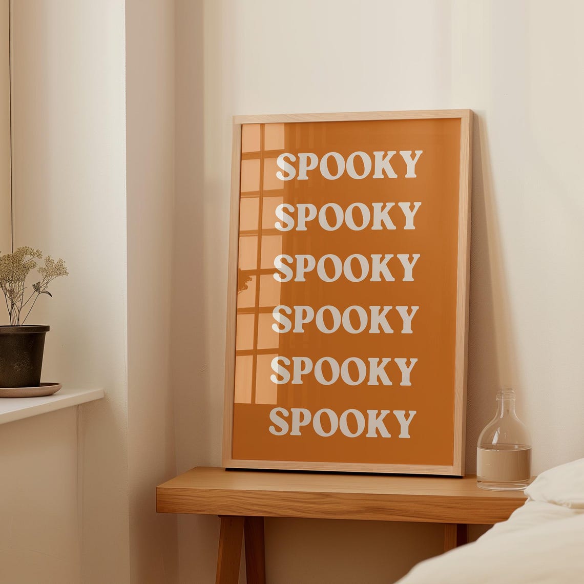 Spooky Repeated Typography Burnt Orange Halloween Party Poster - Image 4