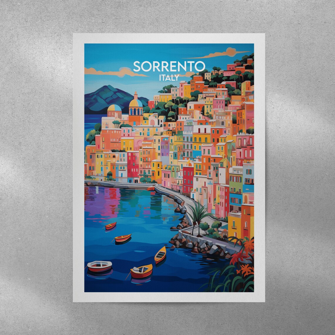 Sorrento Travel Poster, Custom Personalised Gift - Image 4