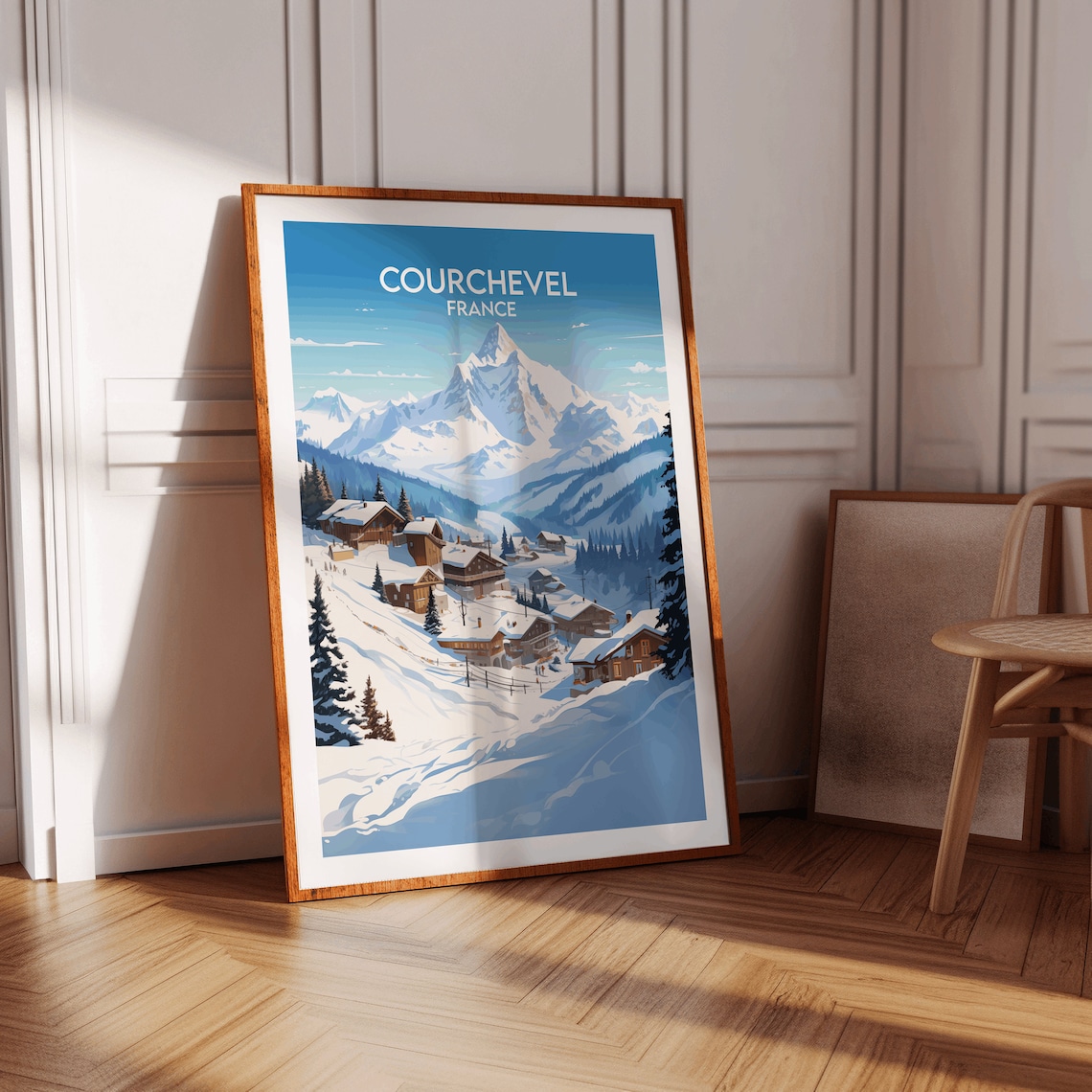 Courchevel France Ski Village Snowy Alps Winter Travel Poster - Image 4