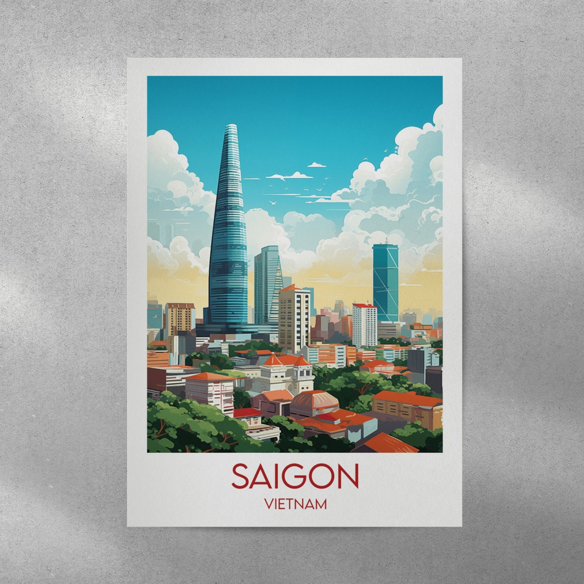 Saigon Vietnam City Skyline Bitexco Tower Modern Travel Poster - Image 4