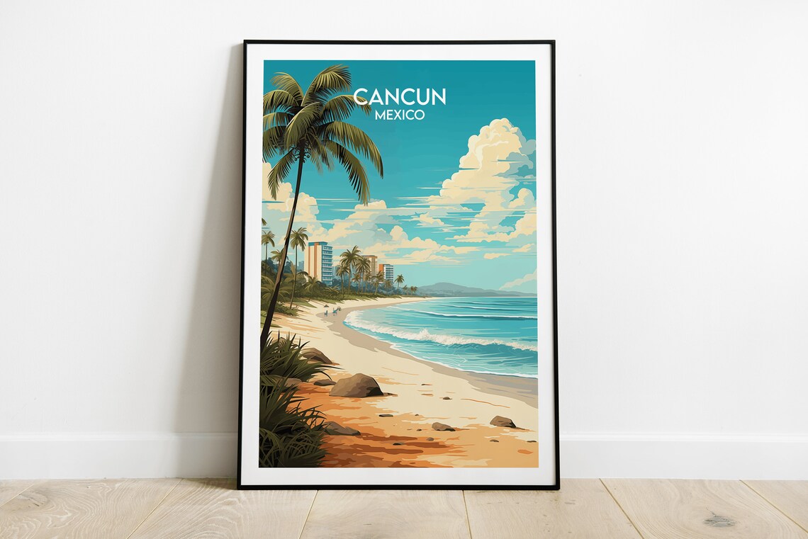 Cancun Custom Personalised Wedding Gift Poster