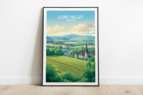 Loire Valley France Travel Poster, Custom Personalized