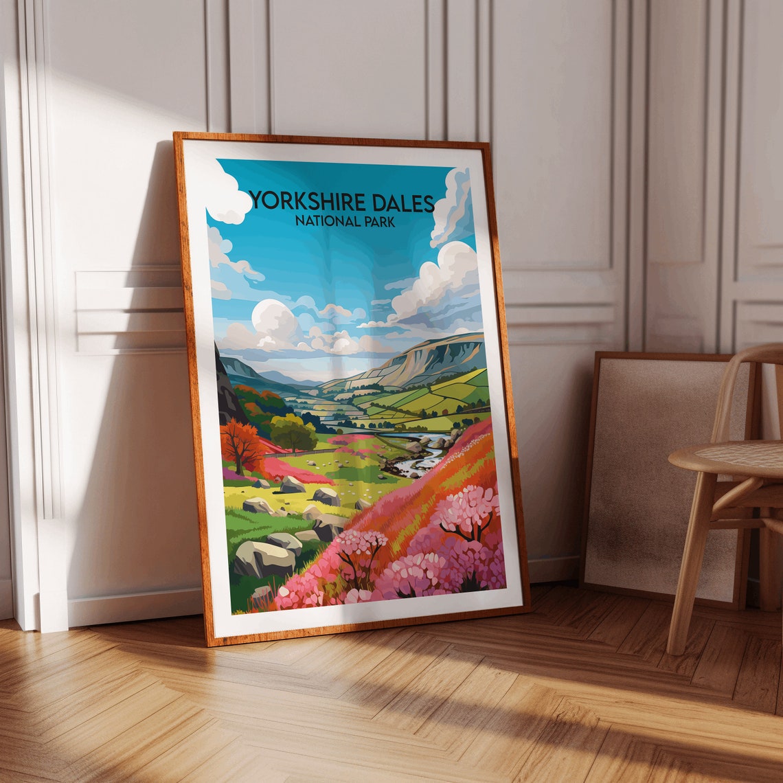 Yorkshire Dales National Park Green Valley Wildflower Travel Poster - Image 3