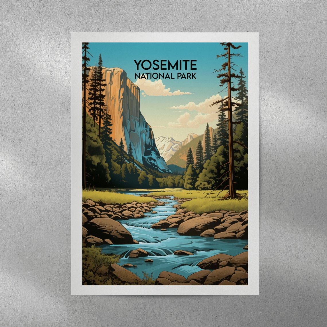 Yosemite National Park El Capitan Valley River Travel Art Poster - Image 5