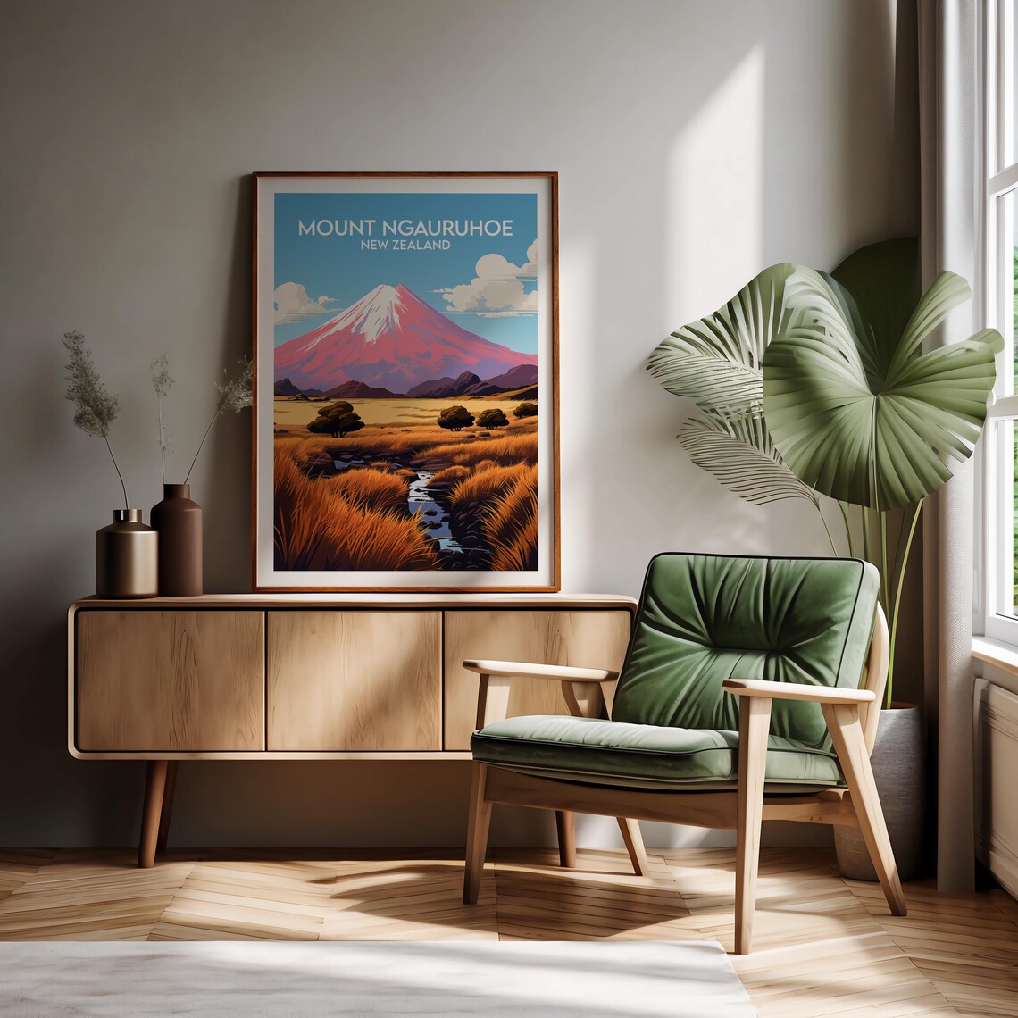 Mount Ngauruhoe Travel Poster, New Zealand - Image 2