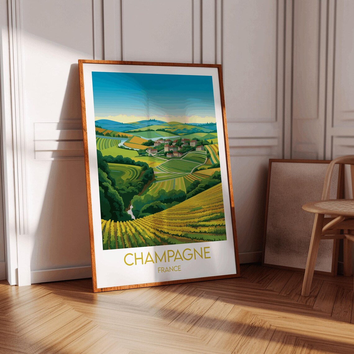Champagne Vineyards France Travel Poster, Custom - Image 3