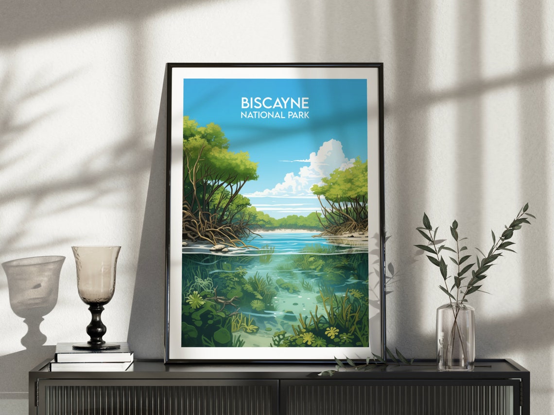 Biscayne National Park Florida Mangrove Shoreline Travel Poster - Image 3