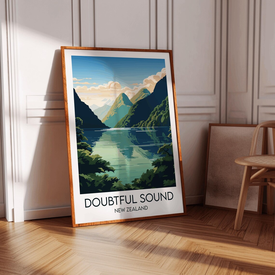 Doubtful Sound Travel Poster, New Zealand Custom - Image 3