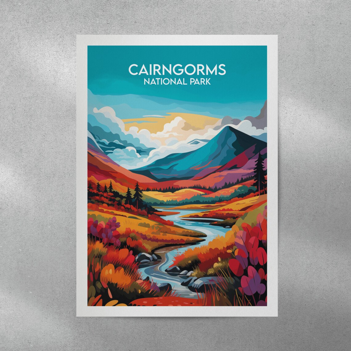 Cairngorms National Park Travel Poster, Custom Personalized - Image 2