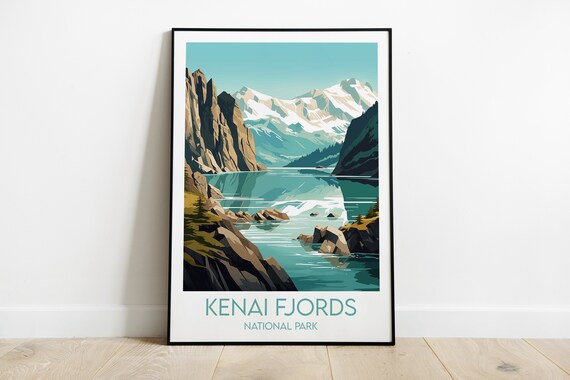Kenai Fjords National Park Snowy Fjord Peaks Calm Scenic Poster