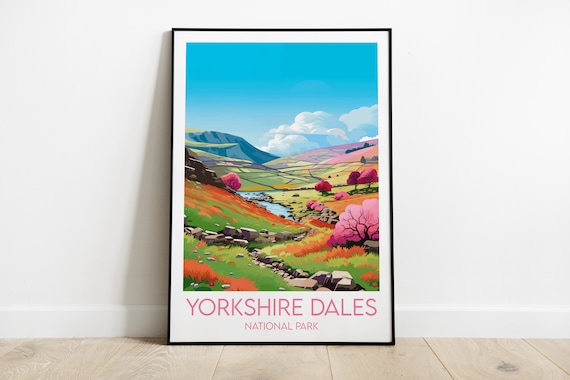 Yorkshire Dales National Park England Autumn Hills Travel Poster