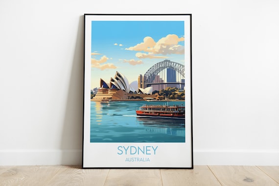 Sydney Travel Poster, Australia Travel Print
