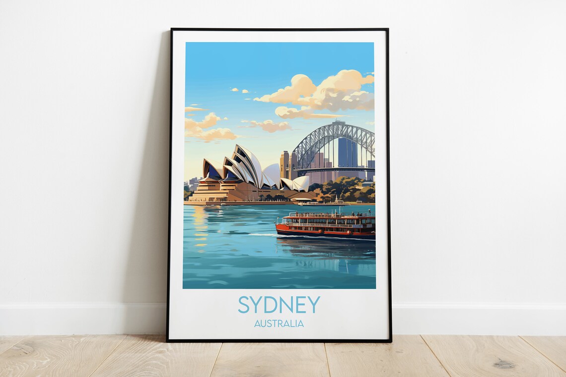Sydney Travel Poster, Australia Travel Print