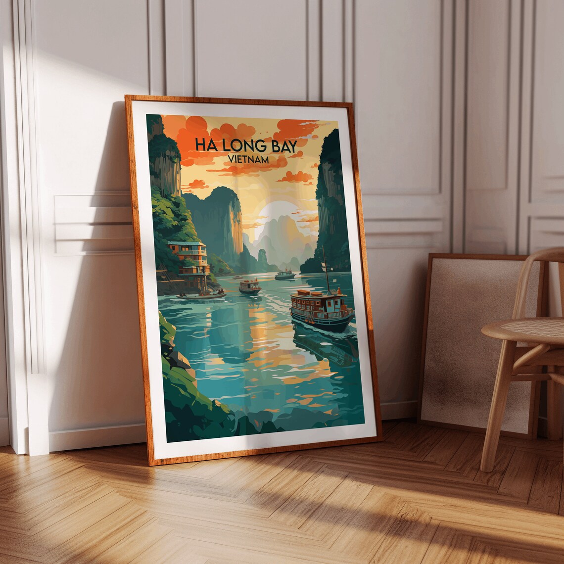 Ha Long Bay Travel Poster, Vietnam Custom Gift - Image 3