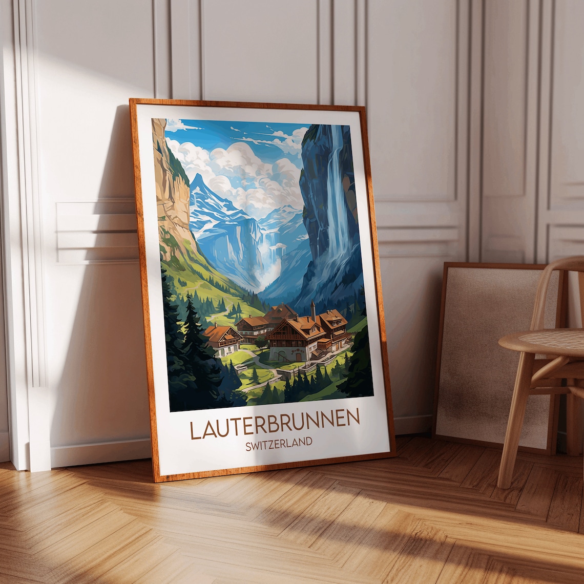 Lauterbrunnen Travel Poster, Switzerland Personalised - Image 3