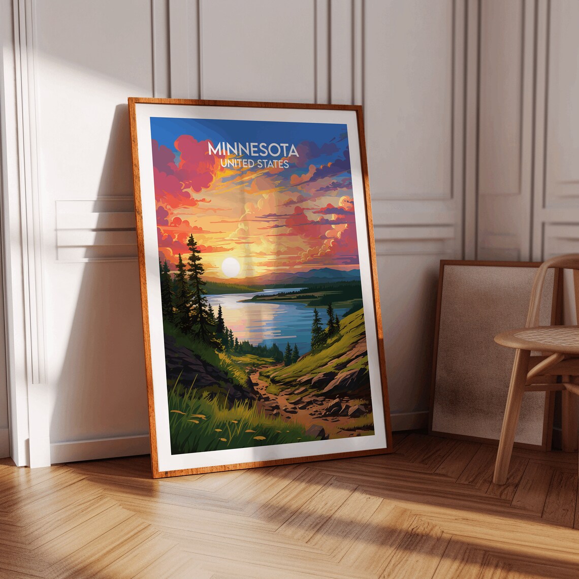 Minnesota Travel Poster, Custom Personalised Gift - Image 2