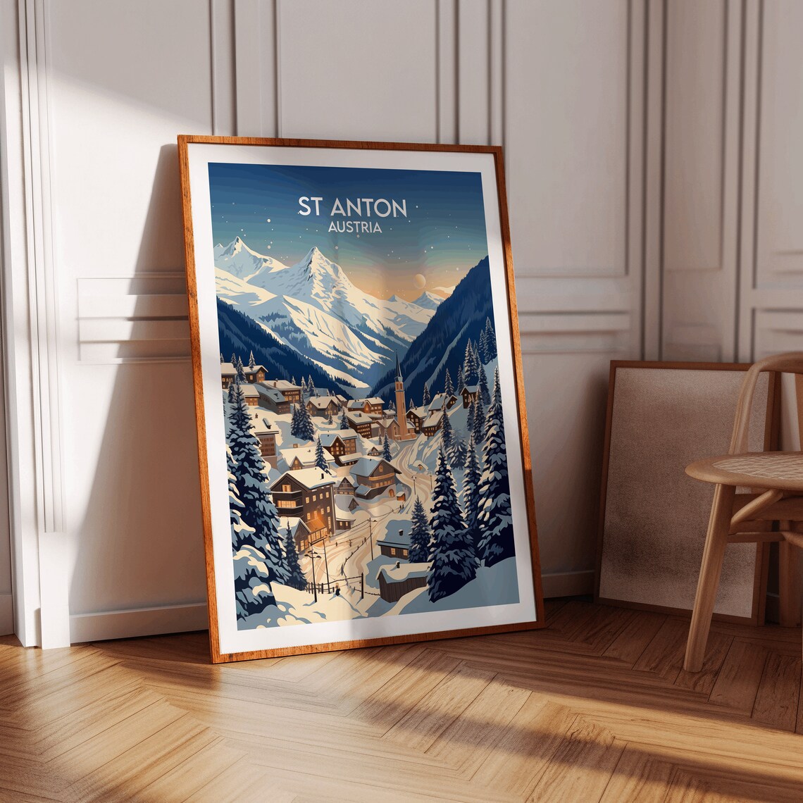 St Anton Ski Travel Poster, Austria Custom Gift - Image 3