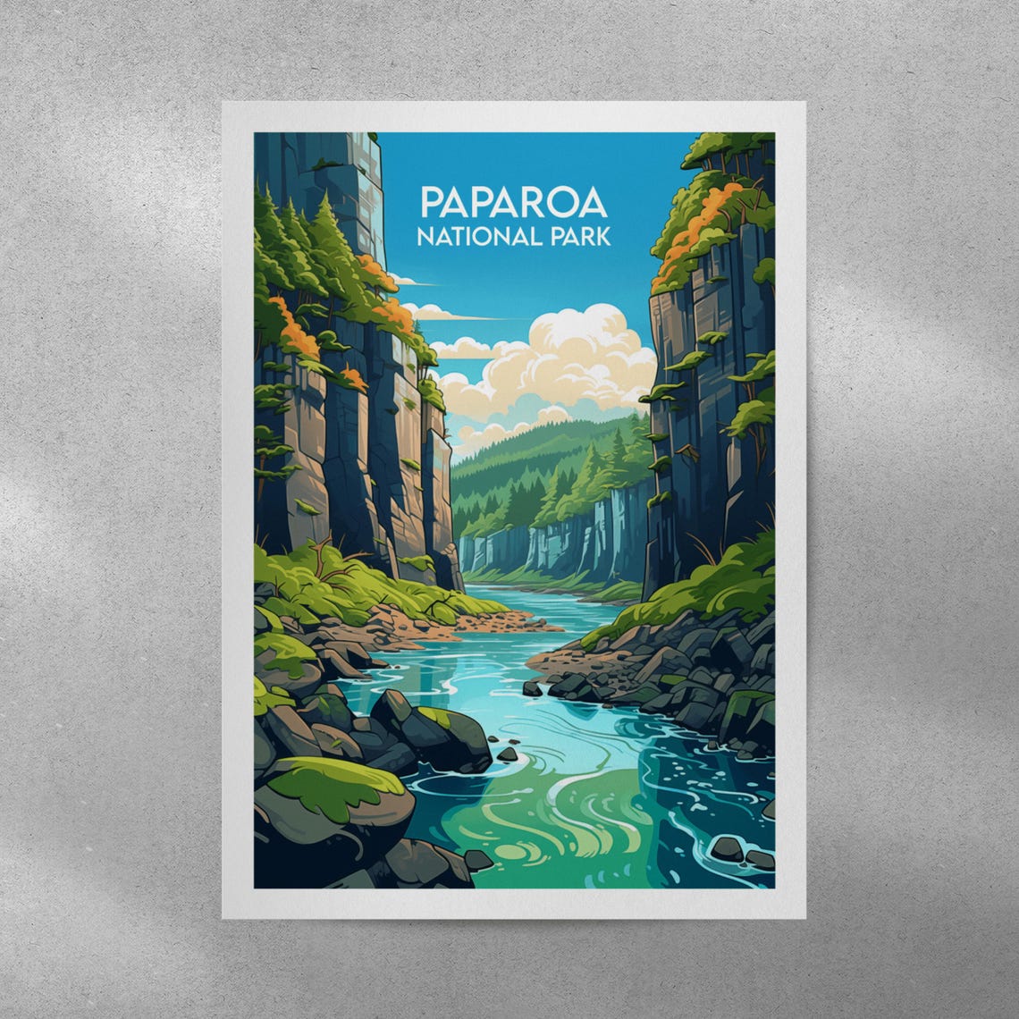 Paparoa National Park River Gorge Canyon Vintage Travel Poster - Image 4
