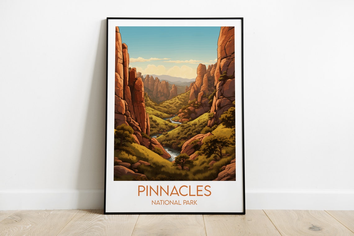 Pinnacles National Park Canyon Overlook Rock Formations Travel Poster