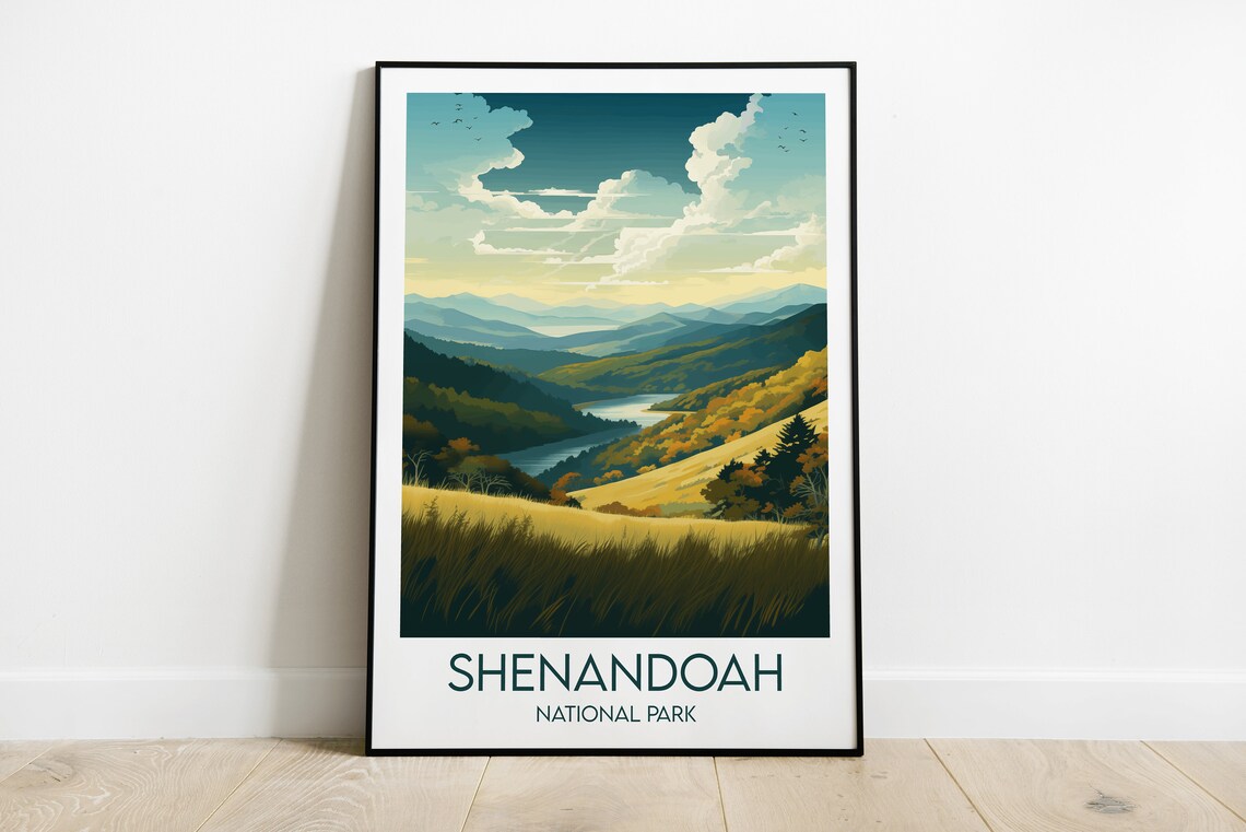 Shenandoah National Park Blue Ridge Mountain Travel Art Poster