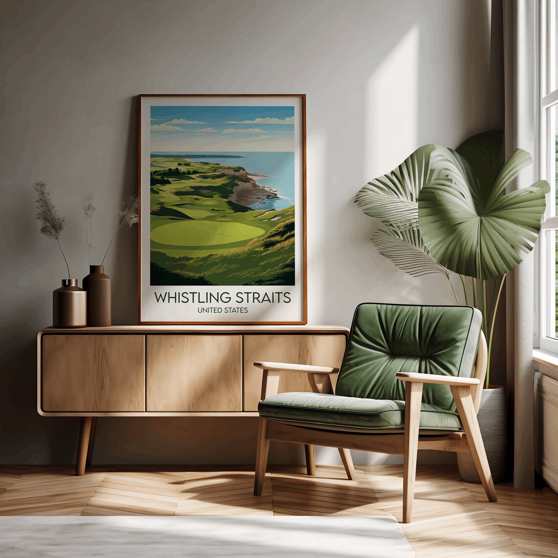 Whistling Straits Links Coastal Golf Course Vintage Travel Poster - Image 2